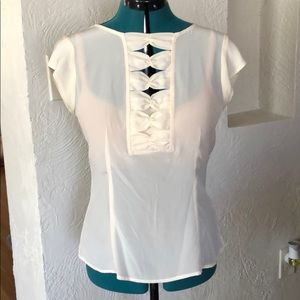 Nanette Lepore cream silk blouse
